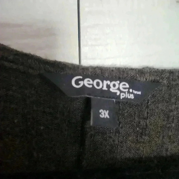 George Women's Plus Size Bottom Twist Cotton Long Sleeve Top Olive Green Size 3x - Picture 6 of 7